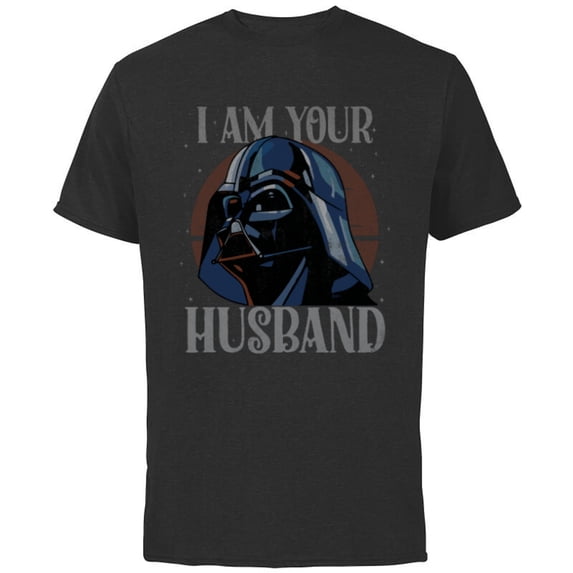 Star Wars Darth Vader I Am Your Husband Retro Quote Funny- Short Sleeve Cotton T-Shirt for Adults - Customized-Black