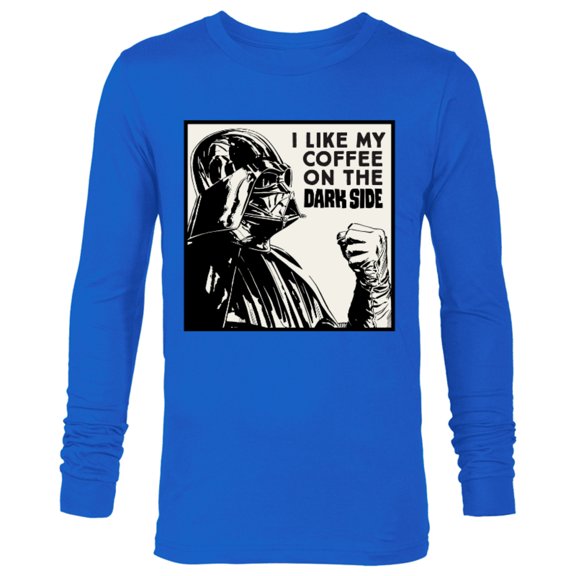 Star Wars Darth Vader I Like My Coffee On the Dark Side - Long Sleeve T-Shirt for Men - Customized-Royal