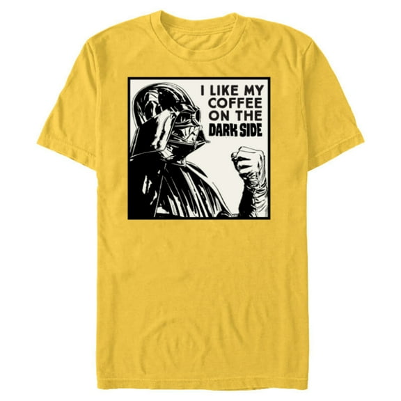 Star Wars Darth Vader I Like My Coffee On the Dark Side - Short Sleeve Blended T-Shirt for Adults - Customized-Yellow