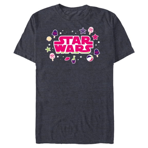 Star Wars Darth Vader Ice Cream Logo Summer Beach Vacation - Short Sleeve Blended T-Shirt for Adults - Customized-Navy Heather