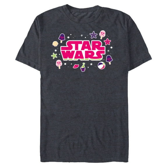 Star Wars Darth Vader Ice Cream Logo Summer Beach Vacation - Short Sleeve Blended T-Shirt for Adults - Customized-Navy Heather