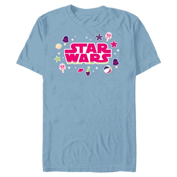 Star Wars Darth Vader Ice Cream Logo Summer Beach Vacation - Short Sleeve Blended T-Shirt for Adults - Customized-Ocean Blue