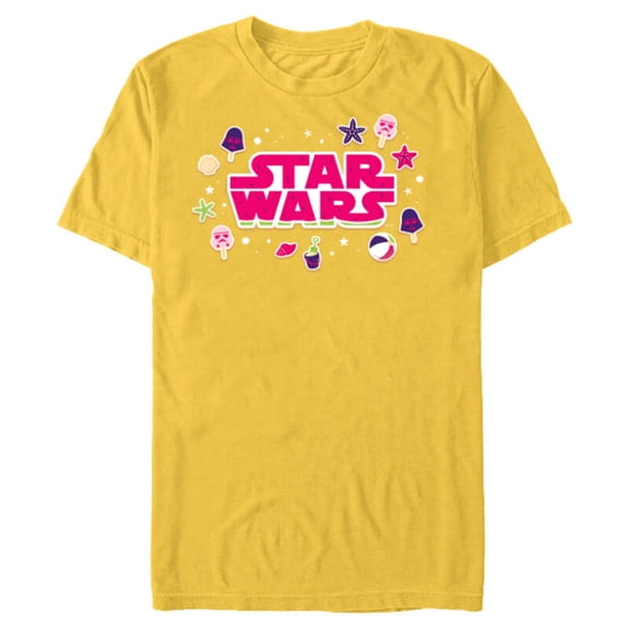 Star Wars Darth Vader Ice Cream Logo Summer Beach Vacation - Short Sleeve Blended T-Shirt for Adults - Customized-Yellow