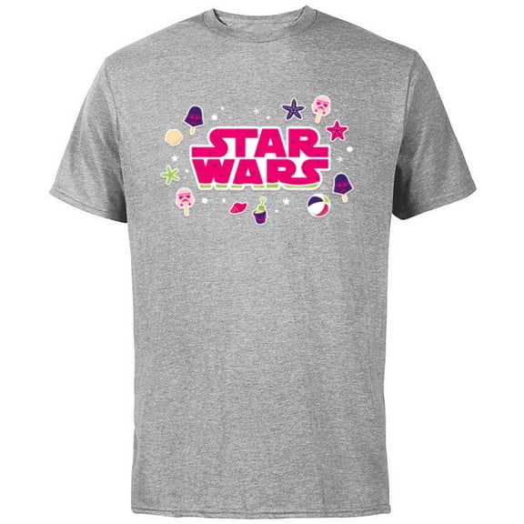 Star Wars Darth Vader Ice Cream Logo Summer Beach Vacation - Short Sleeve Cotton T-Shirt for Adults - Customized-Athletic Heather