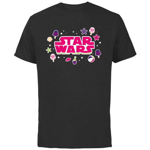 Star Wars Darth Vader Ice Cream Logo Summer Beach Vacation - Short Sleeve Cotton T-Shirt for Adults - Customized-Black