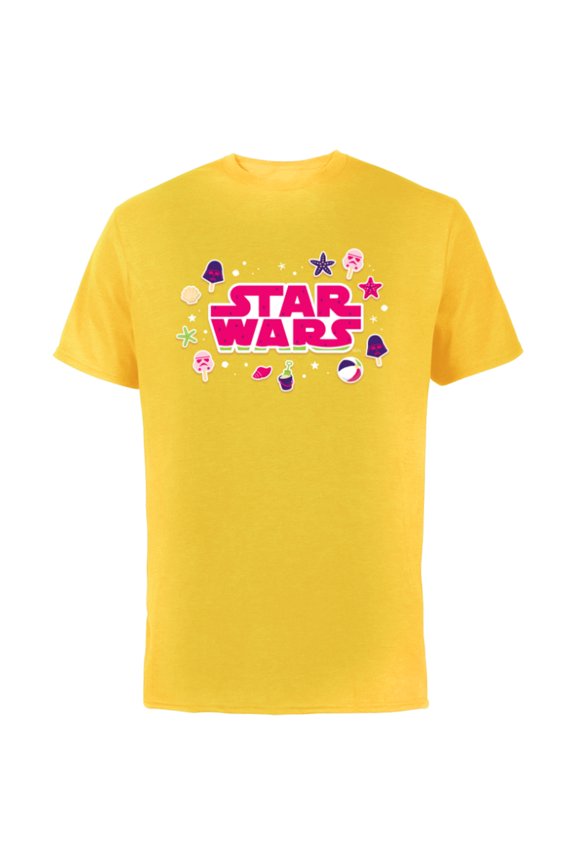 Darth Vader Ice Cream Logo Summer Beach Vacation - Short Sleeve Cotton T-Shirt for Adults - Customized-Yellow