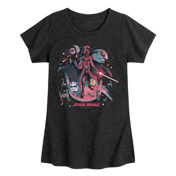 Star Wars - Darth Vader Illustration - Toddler And Youth Girls Fitted Short Sleeve Tee