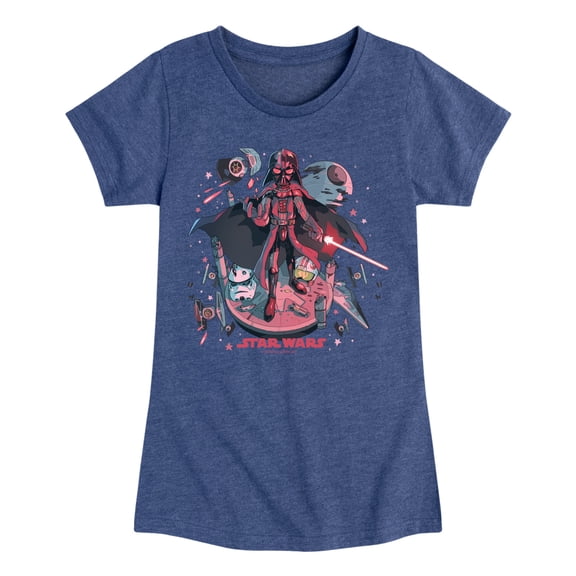 Star Wars - Darth Vader Illustration - Toddler And Youth Girls Fitted Short Sleeve Tee