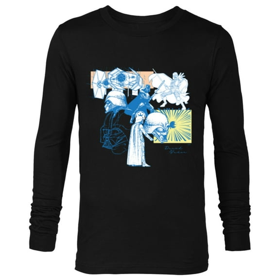 Star Wars Darth Vader Illustrations of a Sith Lord - Long Sleeve T-Shirt for Men - Customized-Black