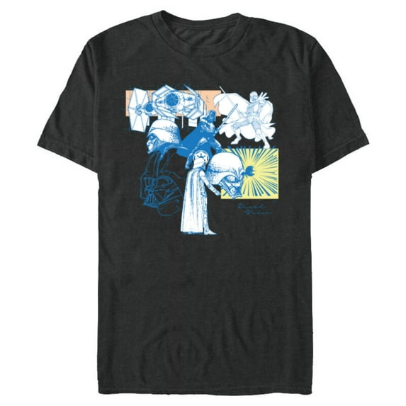 Star Wars Darth Vader Illustrations of a Sith Lord - Short Sleeve Blended T-Shirt for Adults - Customized-Dark Heather