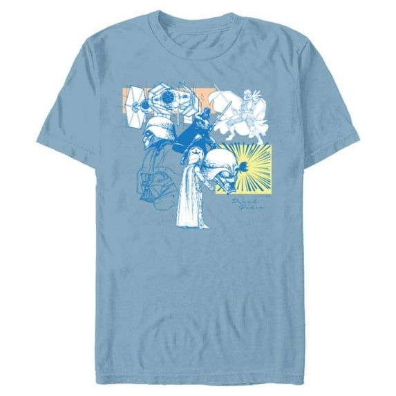 Star Wars Darth Vader Illustrations of a Sith Lord - Short Sleeve Blended T-Shirt for Adults - Customized-Ocean Blue