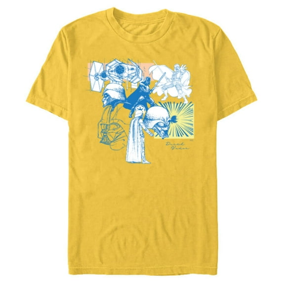 Star Wars Darth Vader Illustrations of a Sith Lord - Short Sleeve Blended T-Shirt for Adults - Customized-Yellow