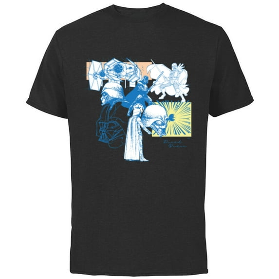 Star Wars Darth Vader Illustrations of a Sith Lord - Short Sleeve Cotton T-Shirt for Adults - Customized-Black