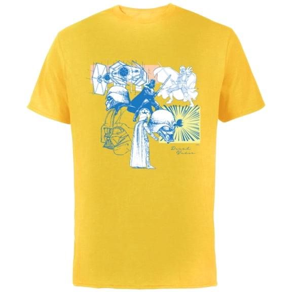 Star Wars Darth Vader Illustrations of a Sith Lord - Short Sleeve Cotton T-Shirt for Adults - Customized-Yellow