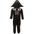 thumbnail image 1 of Star Wars Darth Vader Infant Baby Boys Fleece Zip Up Cosplay Costume Coverall Newborn to Infant, 1 of 5