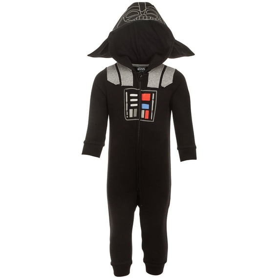 Star Wars Darth Vader Infant Baby Boys Fleece Zip Up Cosplay Costume Coverall Newborn to Infant