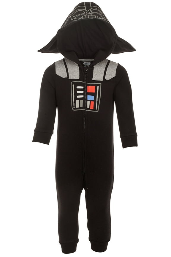 Darth Vader Infant Baby Boys Fleece Zip Up Cosplay Costume Coverall Newborn to Infant