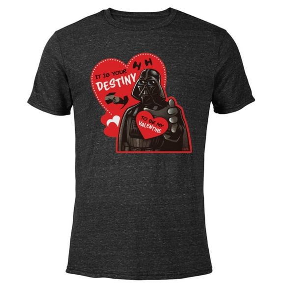 Star Wars Darth Vader It Is Your Destiny to be My Valentine - Short Sleeve Blended T-Shirt for Adults – Customized-Black