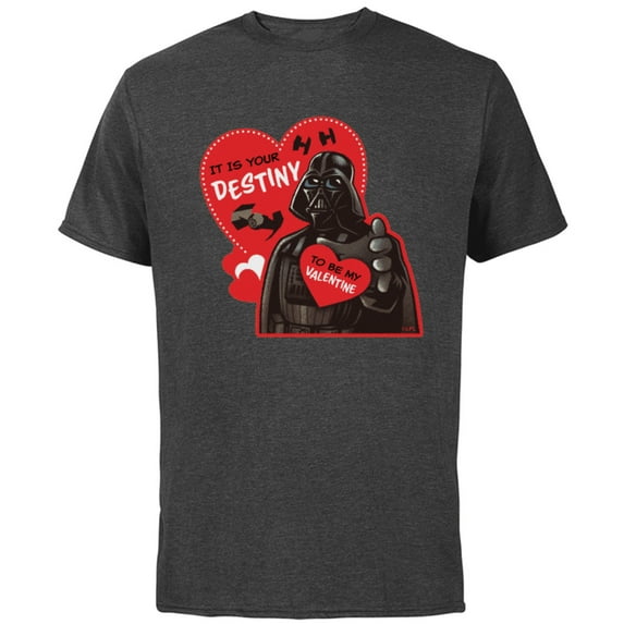 Star Wars Darth Vader It Is Your Destiny to be My Valentine - Short Sleeve Cotton T-Shirt for Adults - Customized-Charcoal