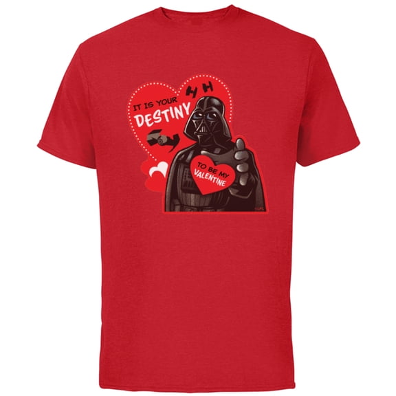 Star Wars Darth Vader It Is Your Destiny to be My Valentine - Short Sleeve Cotton T-Shirt for Adults - Customized-Red