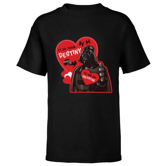 Star Wars Darth Vader It Is Your Destiny to be My Valentine - Short Sleeve T-Shirt for Kids – Customized-Black