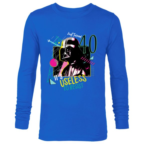 Star Wars Darth Vader It’s Useless to Resist 40th Birthday - Long Sleeve T-Shirt for Men - Customized-Navy