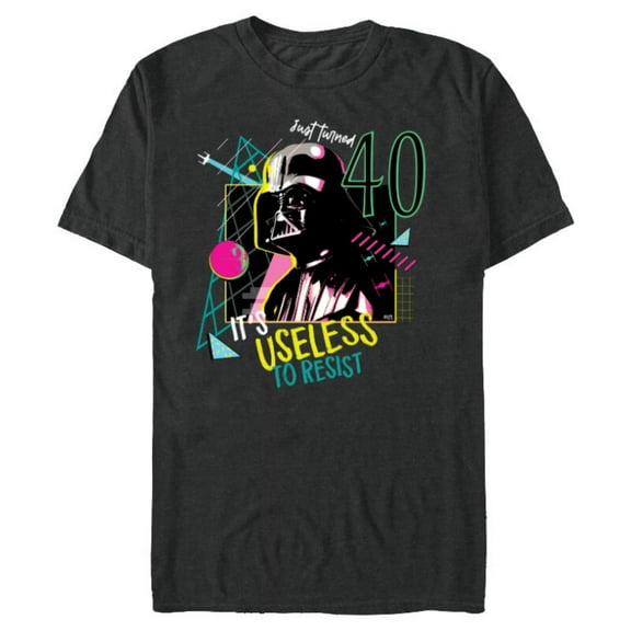 Star Wars Darth Vader It’s Useless to Resist 40th Birthday - Short Sleeve Blended T-Shirt for Adults - Customized-Dark Heather