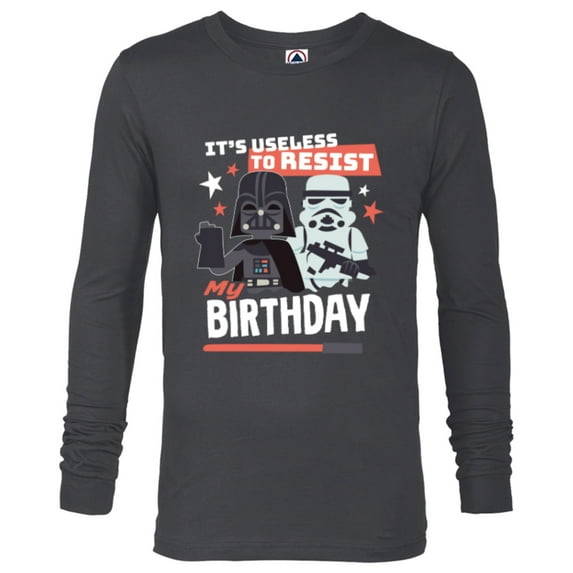 Star Wars Darth Vader It’s Useless to Resist My Birthday - Long Sleeve T-Shirt for Men - Customized-Charcoal Heather
