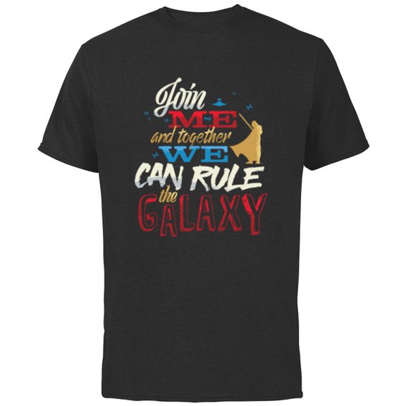 Star Wars Darth Vader Join Me and Rule the Galaxy Quote USA - Short Sleeve Cotton T-Shirt for Adults - Customized-Black