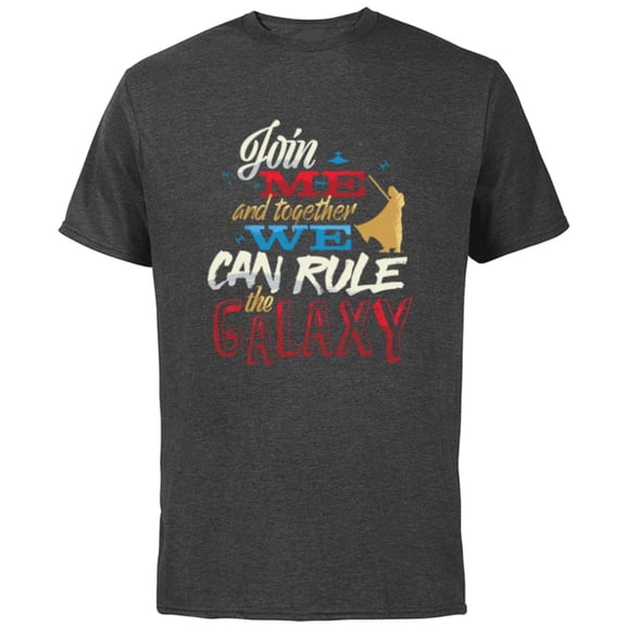 Star Wars Darth Vader Join Me and Rule the Galaxy Quote USA - Short Sleeve Cotton T-Shirt for Adults - Customized-Charcoal