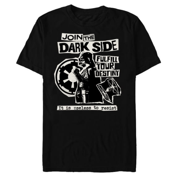 Star Wars Darth Vader Join the Dark Side Destiny Punk Rock - Short Sleeve Blended T-Shirt for Adults - Customized-Black