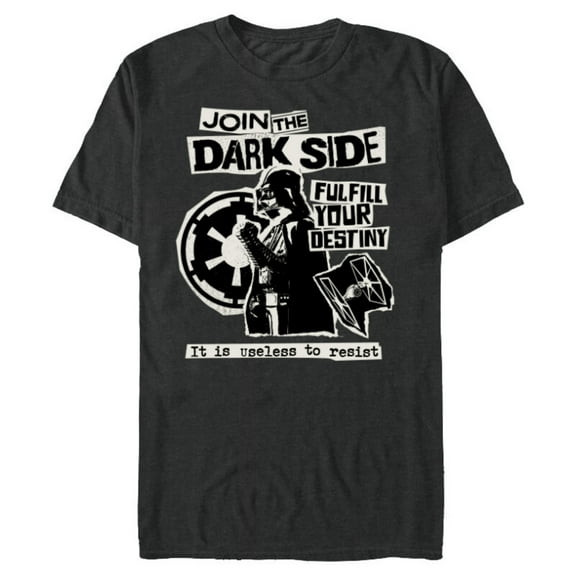 Star Wars Darth Vader Join the Dark Side Destiny Punk Rock - Short Sleeve Blended T-Shirt for Adults - Customized-Dark Heather