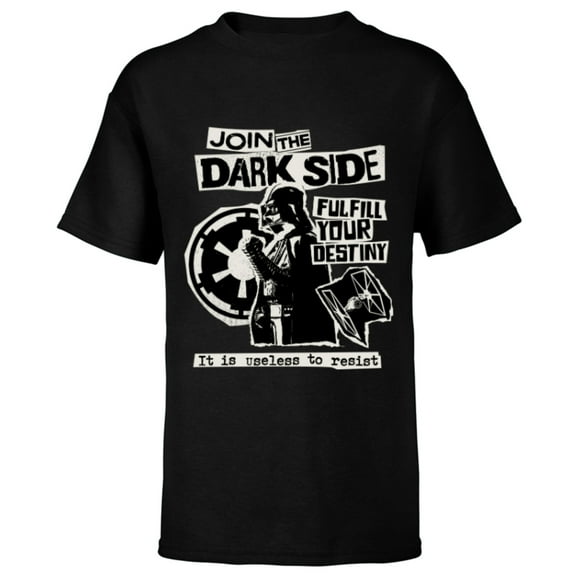 Star Wars Darth Vader Join the Dark Side Destiny Punk Rock - Short Sleeve T-Shirt for Kids - Customized-Black