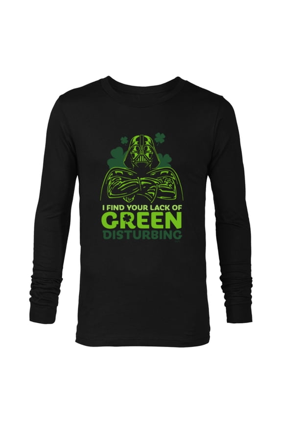 Darth Vader Lack of Green Funny St. Patrick's Day - Long Sleeve T-Shirt for Men - Customized-Black