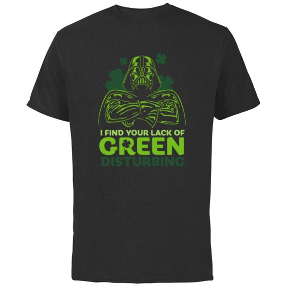 Star Wars Darth Vader Lack of Green Funny St. Patrick's Day - Short Sleeve Cotton T-Shirt for Adults - Customized-Black