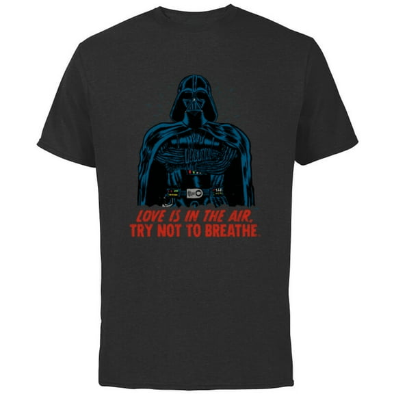 Star Wars Darth Vader Love is in the Air Valentine’s Day - Short Sleeve Cotton T-Shirt for Adults - Customized-Black