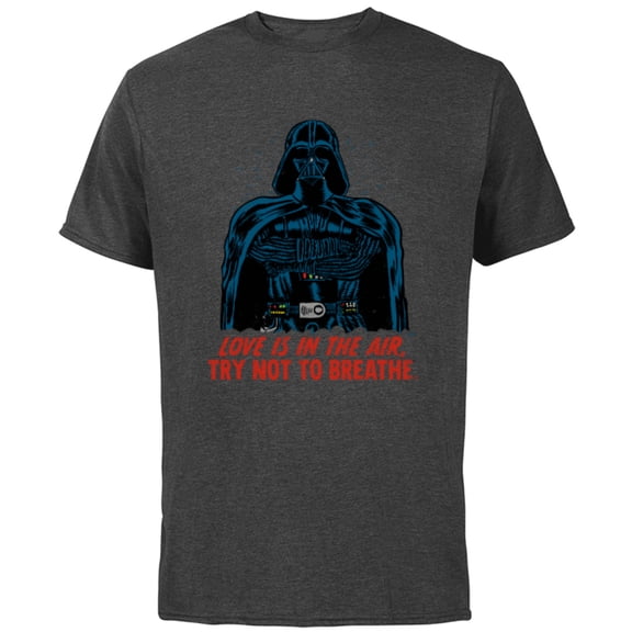 Star Wars Darth Vader Love is in the Air Valentine’s Day - Short Sleeve Cotton T-Shirt for Adults - Customized-Charcoal