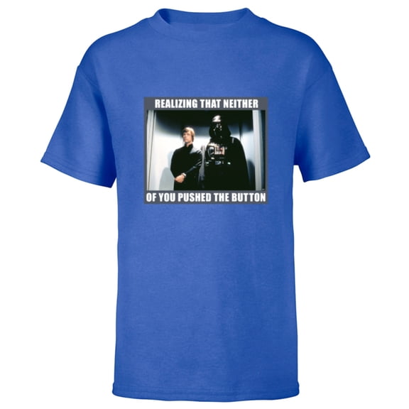 Star Wars Darth Vader Luke Skywalker Elevator Button Funny - Short Sleeve T-Shirt for Kids - Customized-Royal
