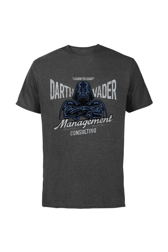 Darth Vader Management Consulting Vintage Standard - Short Sleeve Cotton T-Shirt for Adults - Customized-Charcoal