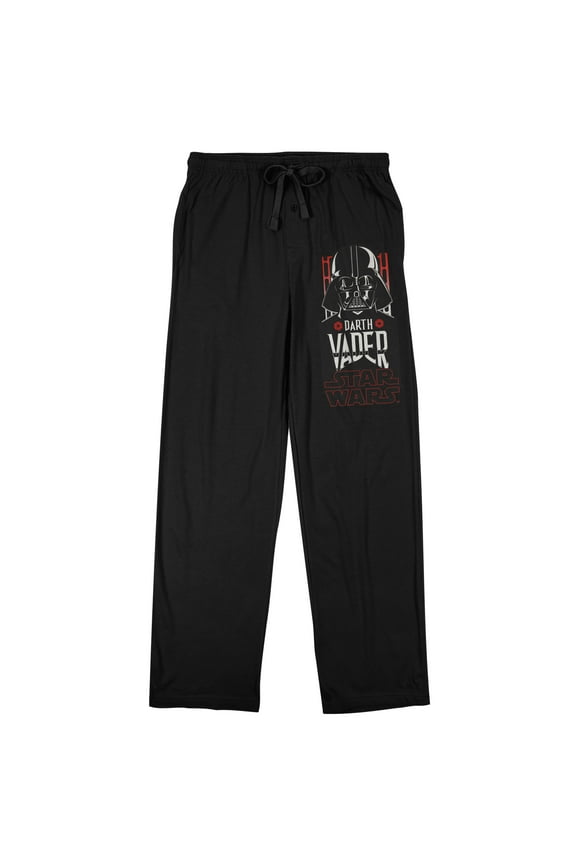 Star Wars Darth Vader Mask and Logo Men's Black Graphic Sleep Pajama Pants-Large