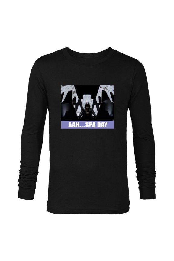 Darth Vader Meditation Chamber “Aah…Spa Day” Funny - Long Sleeve T-Shirt for Men - Customized-Black