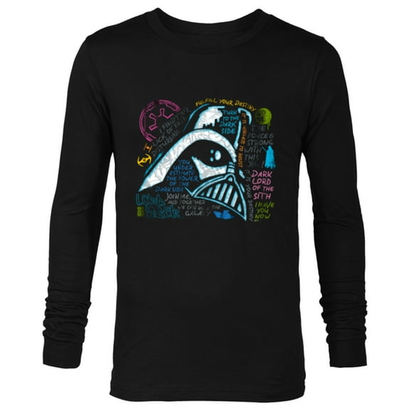 Star Wars Darth Vader Neon Chalkboard Art Quotes - Long Sleeve T-Shirt for Men - Customized-Black