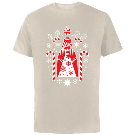 Star Wars Darth Vader Nordic Print Christmas Holiday - Short Sleeve Cotton T-Shirt for Adults - Customized-Natural