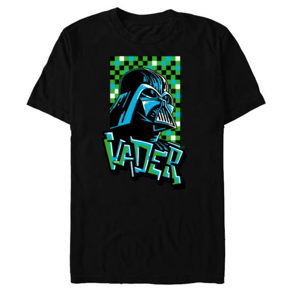 Star Wars Darth Vader Pixel Art Graffiti Tag Style - Short Sleeve Blended T-Shirt for Adults - Customized-Black