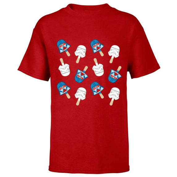 Star Wars Darth Vader Pops July 4th - Short Sleeve T-Shirt for Kids - Customized-Red