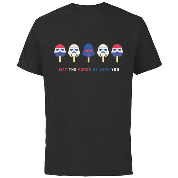 Star Wars Darth Vader Popsicle May the Force Be With You - Short Sleeve Cotton T-Shirt for Adults - Customized-Black