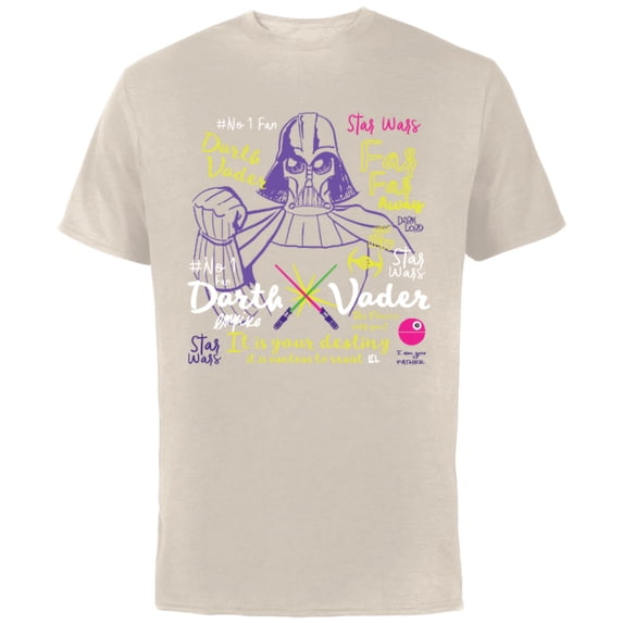 Star Wars Darth Vader Quotes and Doodles - Short Sleeve Cotton T-Shirt for Adults - Customized-Natural