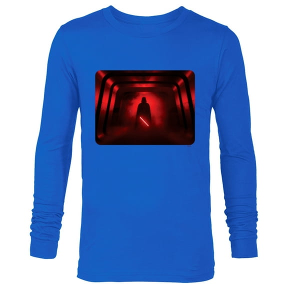 Star Wars Darth Vader Red Lightsaber Shadow - Long Sleeve T-Shirt for Men - Customized-Navy