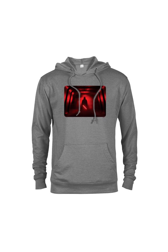 Darth Vader Red Lightsaber Shadow - Pullover Hoodie for Adults - Customized-Graphite Heather