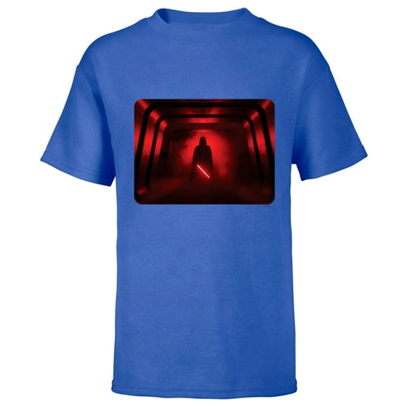 Star Wars Darth Vader Red Lightsaber Shadow - Short Sleeve T-Shirt for Kids - Customized-Royal